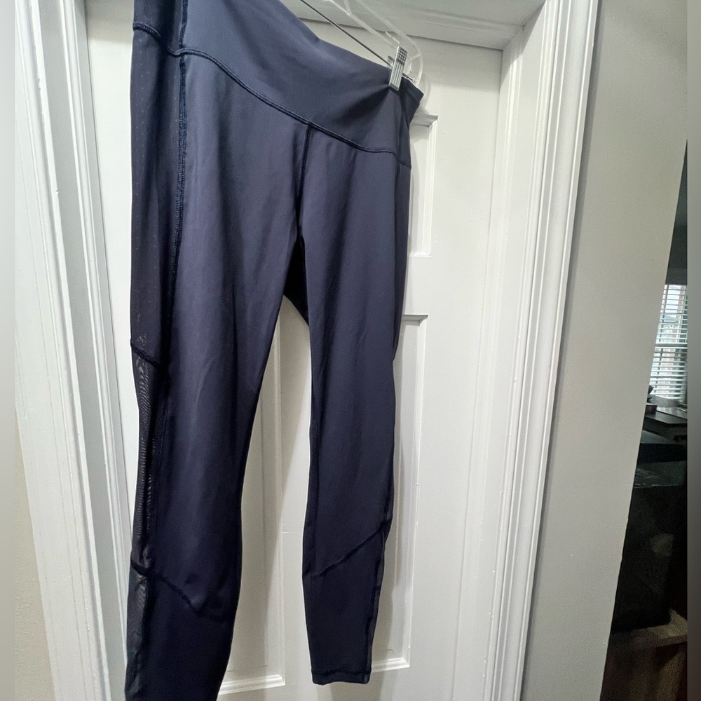 Navy Lululemon Body Con Leggings Size 12 W5AI8S Mesh Panel